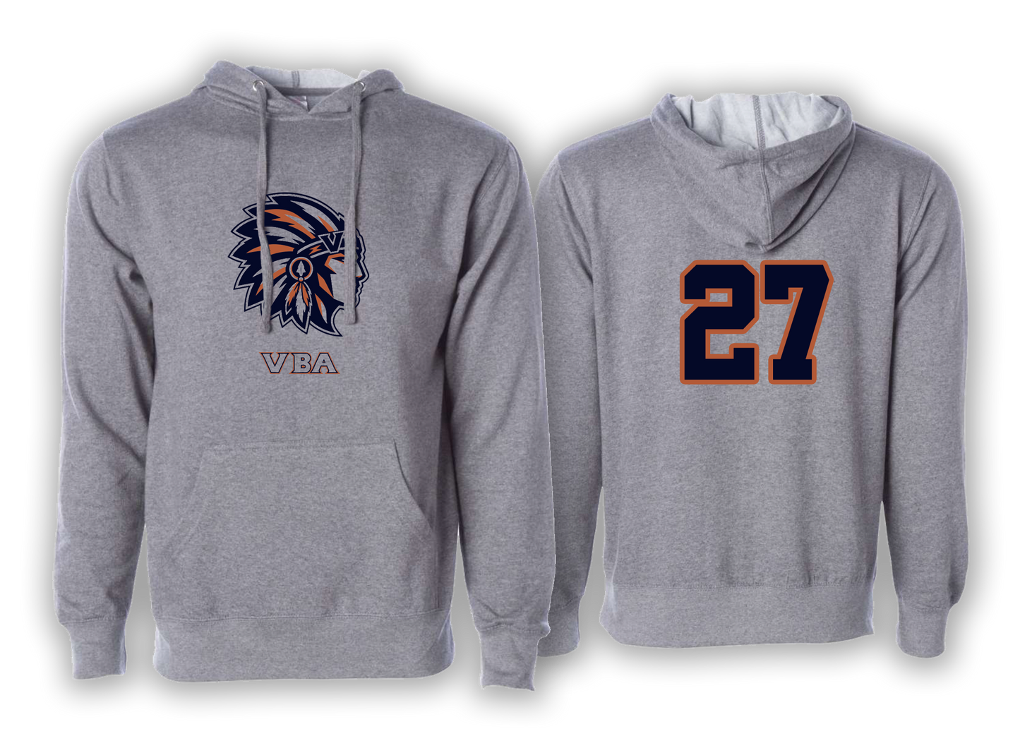 VBA Warrior Player Support Hoodie (Player Number on Back)