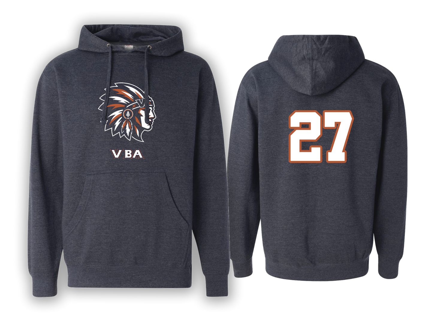VBA Warrior Player Support Hoodie (Player Number on Back)